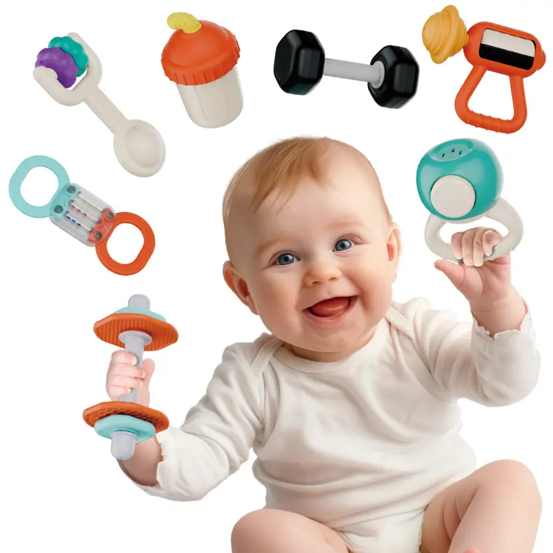 Tiny Wonders Baby Rattle & Teether Set – 7-Piece Gym Collection 1