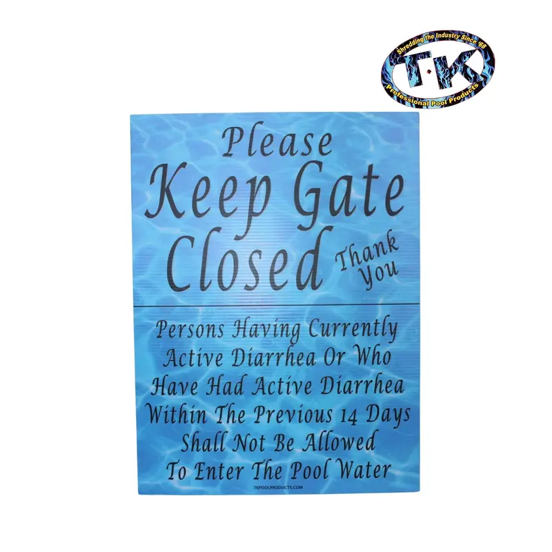 T&K Keep Gate Closed And Diarrhea Warning Sign – 18" X 24" Safety Placard (Tkgds) 1
