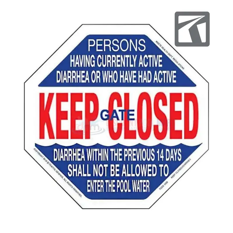 Traffic Graphix Hexagonal Safety Sign – 'Keep Gate Closed' And 'Diarrhea Hazard' – Dual-Message Design – Tgds1020 1