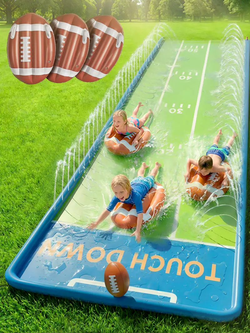 Triple-Lane Backyard Water Slide For Kids 1