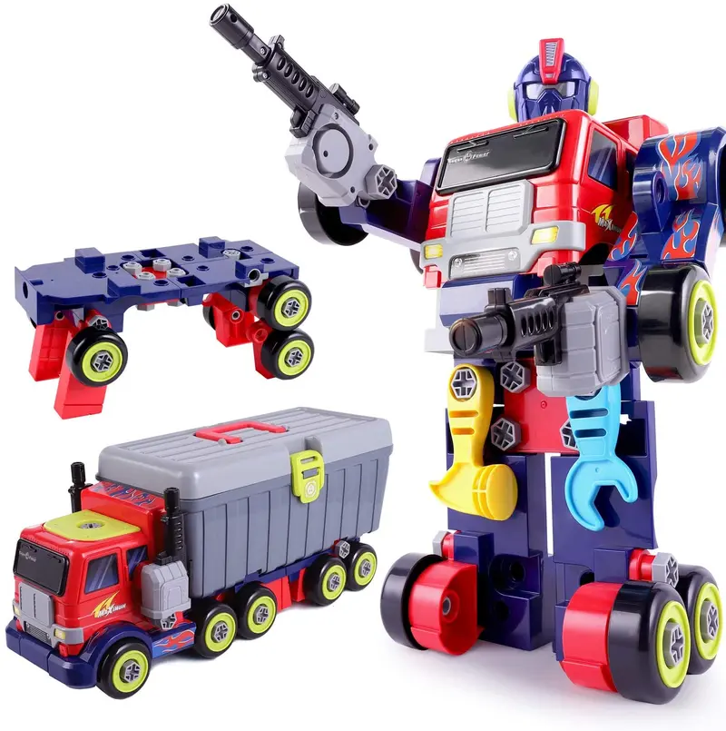 Triple-Mode Transformer Toy – Large Robot Action Figure With Transforming Features 1