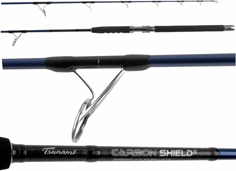 Tsunami Carbon Shield Ii Spinning Boat Fishing Rods 1