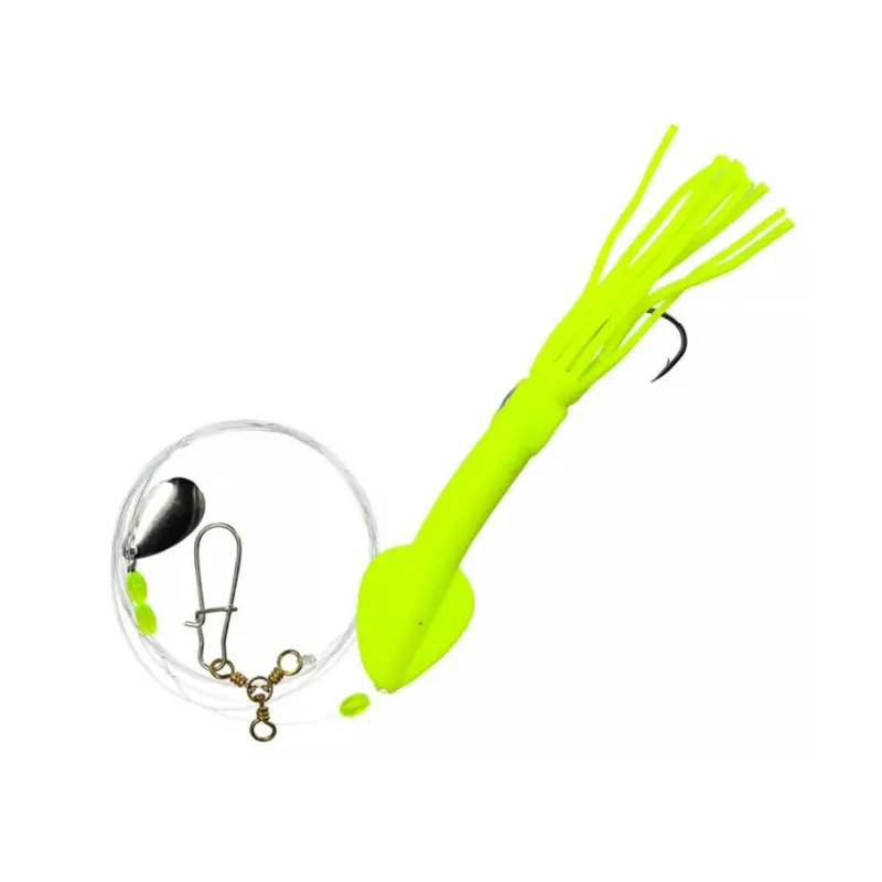 Tsunami Jumbo Fluke Spinner Rig With Squid Tail Assembly 2