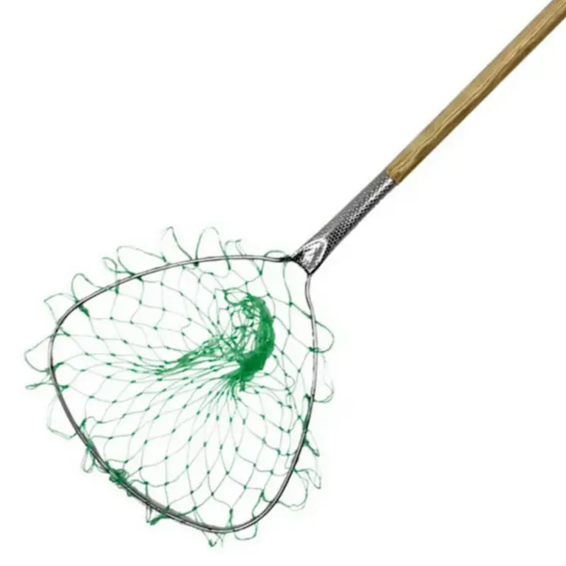 Tsunami Wood-Handle Bait Net – Eco-Friendly Green Mesh Netting 1