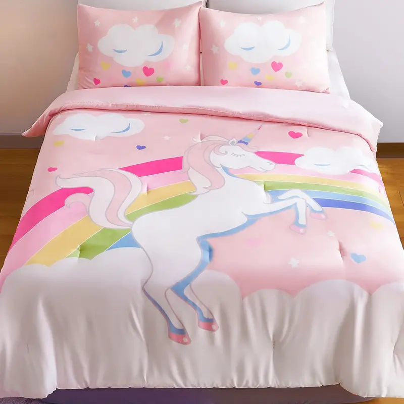 Unicorn Twin Comforter Set – Whimsical Bedding Collection For Little Ones 1