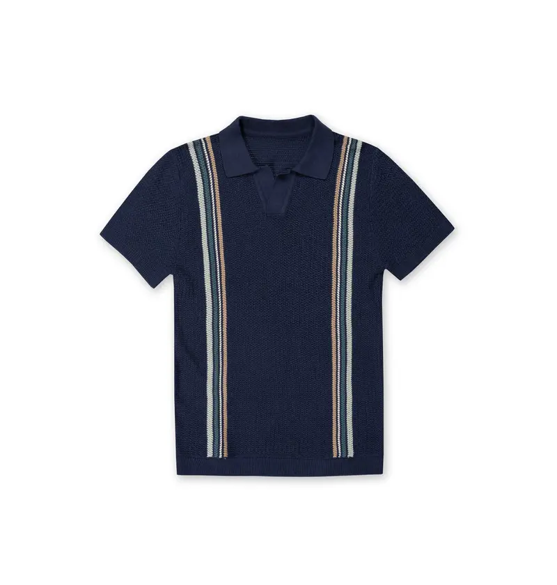 Vintage-Inspired Summer Knit Polo Shirt 1