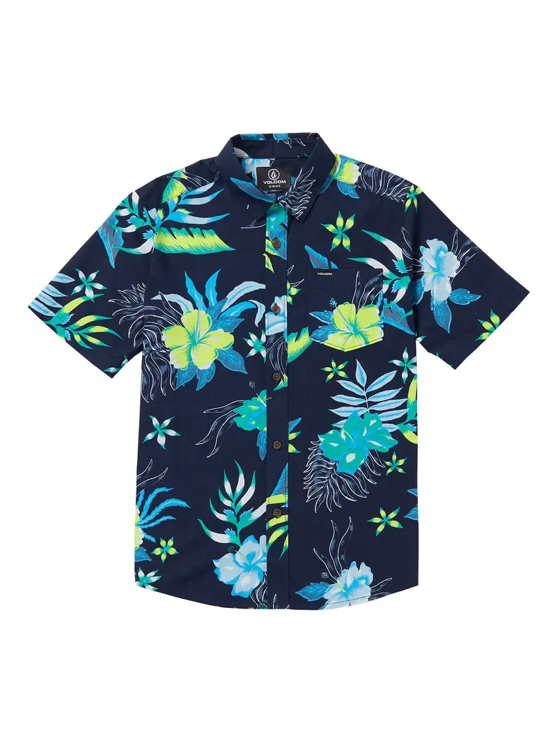 Volcom Boys' Sunriser Floral Short Sleeve Woven Shirt 1