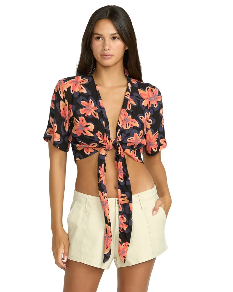 Volcom Deep Tropix Short-Sleeve Cropped Top 1