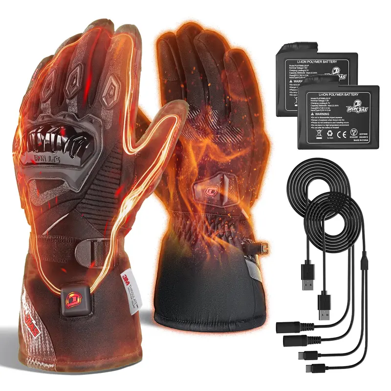 Waterproof Heated Motorcycle Gloves – Dual-Zone Heat Control (Axe01H) 1