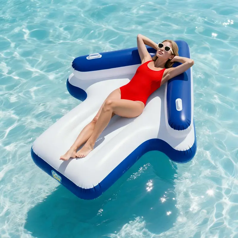 White Inflatable Pool Float For Adult Use 1