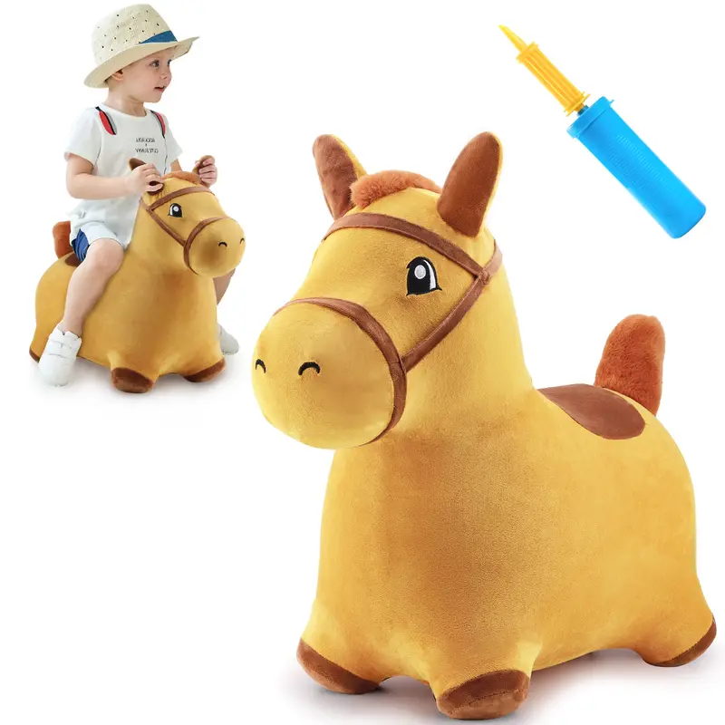 Yellow Inflatable Hopping Horse – Outdoor Ride-On Play Toy 1
