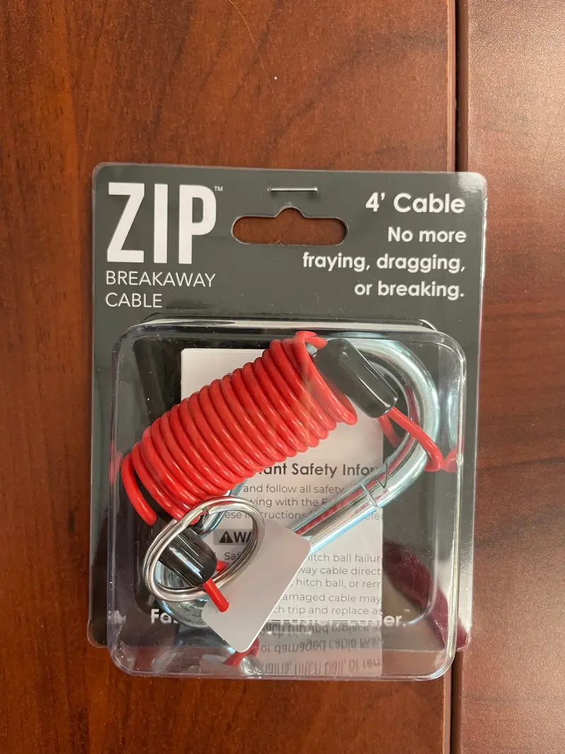 Zip-Style 6-Foot Breakaway Safety Cable For Trailers 1